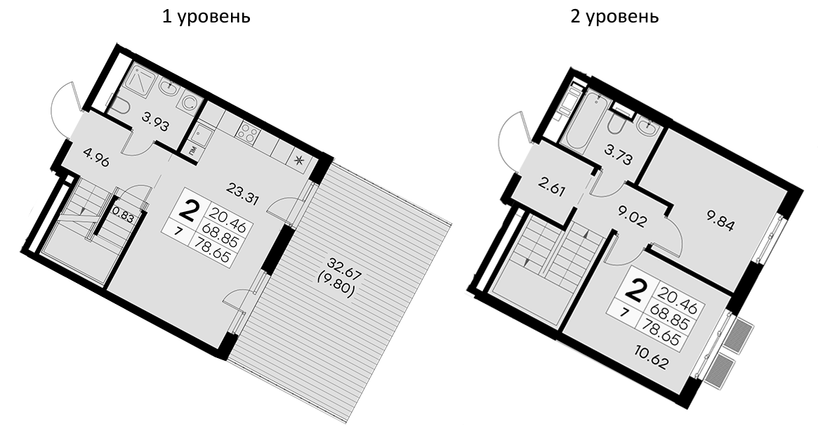 2-комнатная квартира 78.65 м², 2/8 эт., ЖК «Glorax City Балтийская»